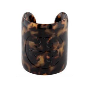 Tory Burch Resin Tortoise Shell Logo Cuff